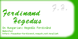 ferdinand hegedus business card